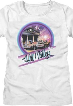 Womens Airbrush Hill Valley Back To The Future Shirt