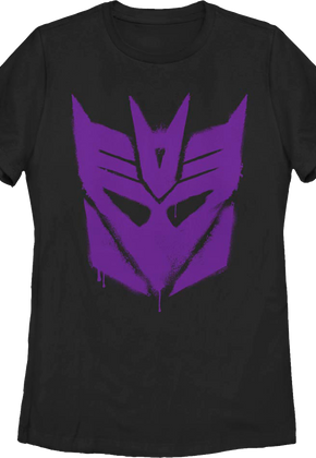 Womens Black Decepticon Graffiti Logo Transformers Shirt