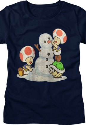 Womens Building A Snowman Super Mario Bros. Shirt