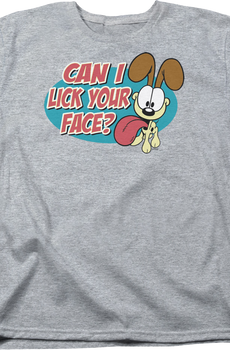 Womens Can I Lick Your Face Garfield Shirt