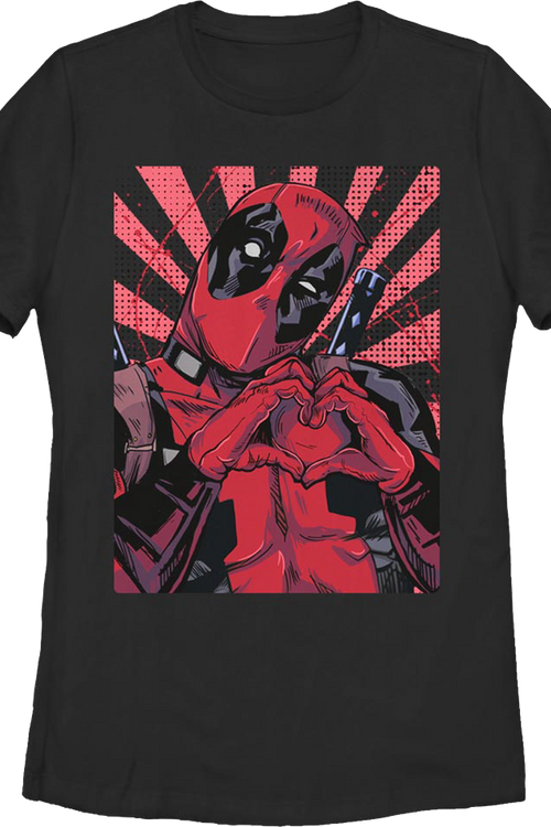 Womens Deadpool Heart Hands Marvel Comics Shirtmain product image