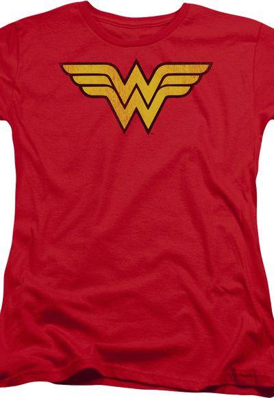 Womens Distressed Logo Wonder Woman Shirt