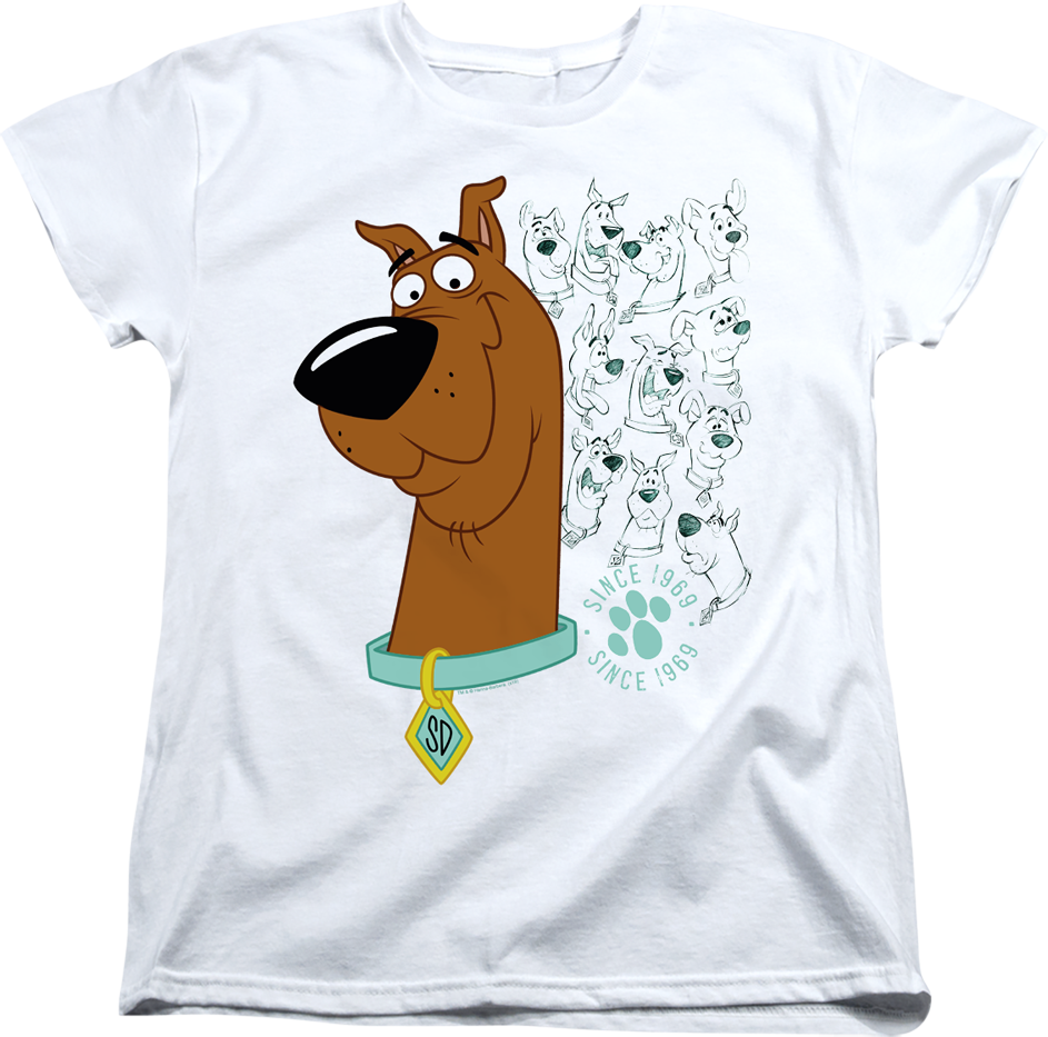 Womens Evolution Of Scooby-Doo Shirt