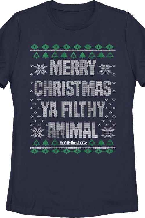 Womens Filthy Animal Faux Ugly Sweater Home Alone Shirtmain product image