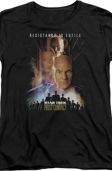Womens First Contact Poster Star Trek Shirt