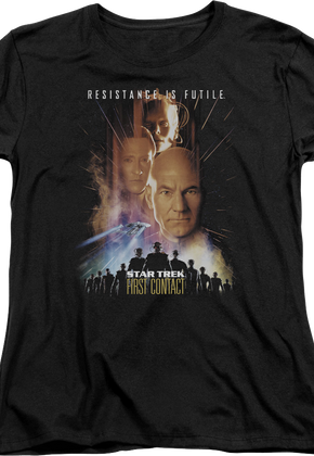 Womens First Contact Poster Star Trek Shirt