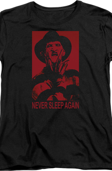 Womens Freddy Krueger Never Sleep Again Nightmare On Elm Street Shirt