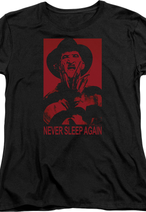 Womens Freddy Krueger Never Sleep Again Nightmare On Elm Street Shirt