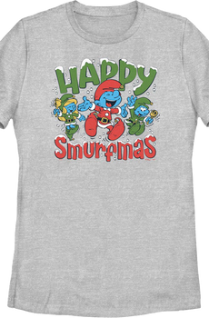 Womens Happy Smurfmas Smurfs Shirt