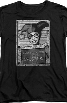 Womens Harley Quinn Mug Shot DC Comics Shirt