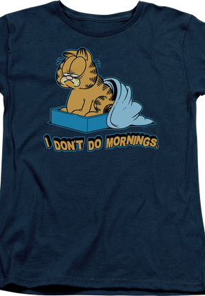 Womens I Don't Do Mornings Garfield Shirt