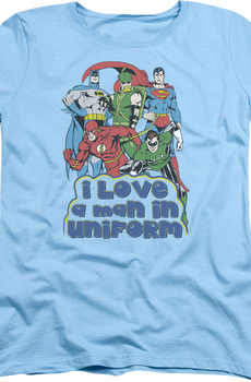 Womens I Love A Man In Uniform DC Comics Shirt