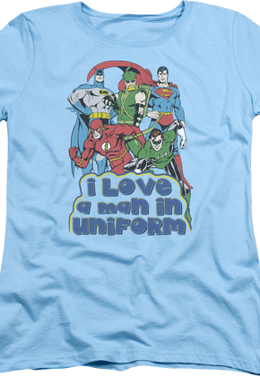 Womens I Love A Man In Uniform DC Comics Shirt