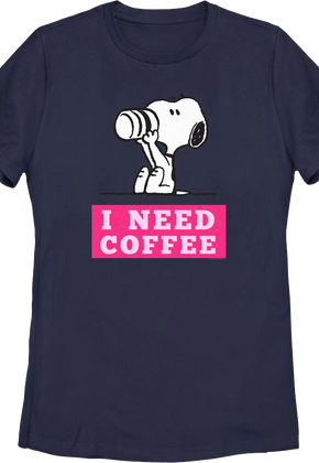Womens I Need Coffee Peanuts Shirt