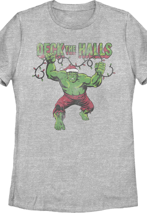 Womens Incredible Hulk Deck The Halls Marvel Comics Shirt