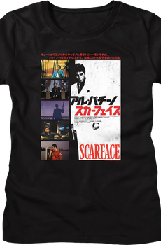 Womens Japanese Collage Poster Scarface Shirt