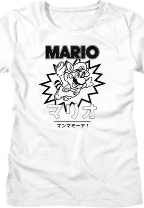 Womens Japanese Raccoon Mario Nintendo Shirt