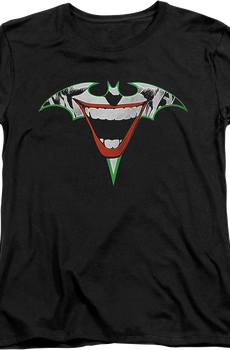 Womens Joker Bat Symbol DC Comics Shirt