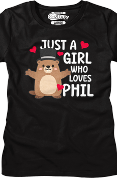 Womens Just A Girl Who Loves Phil Groundhog Day Shirt