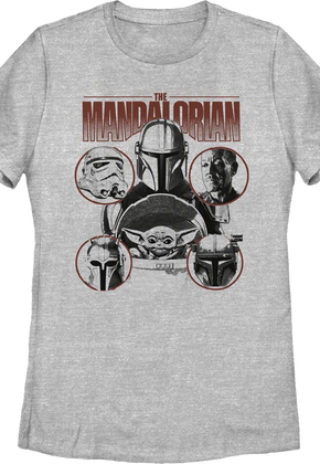 Womens Mandalorian Characters Collage Star Wars Shirt