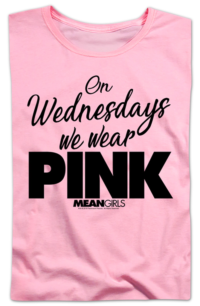 Womens Mean Girls On Wednesdays We Wear Pink Shirt