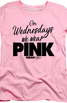 Womens Mean Girls On Wednesdays We Wear Pink Shirt
