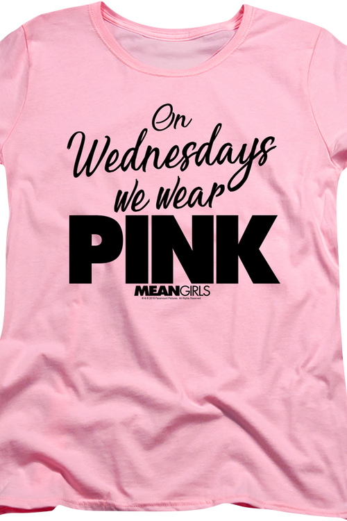 Womens Mean Girls On Wednesdays We Wear Pink Shirtmain product image