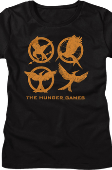 Womens Mockingjay Logos Hunger Games Shirt