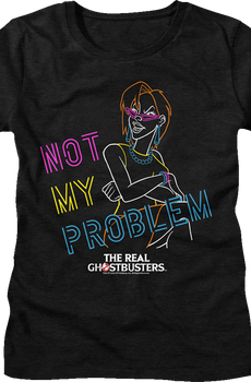Womens Neon Janine Not My Problem Real Ghostbusters Shirt