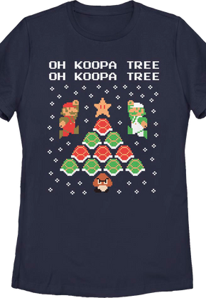 Womens Oh Koopa Tree Super Mario Bros. Christmas Shirt