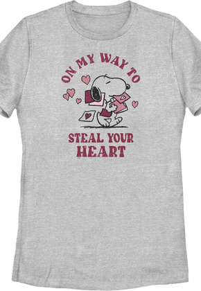 Womens On My Way To Steal Your Heart Peanuts Shirt