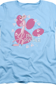 Womens Paw Prints Pink Panther Shirt