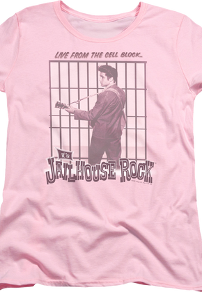 Womens Pink Jailhouse Rock Elvis Presley Shirt
