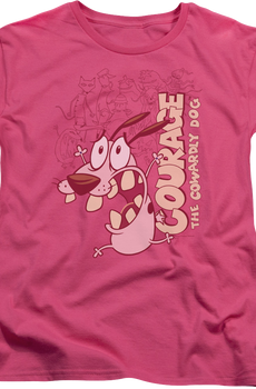 Womens Running Scared Courage The Cowardly Dog Shirt