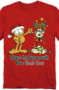 Womens Share The Season With Your Dumb Ones Garfield Shirt