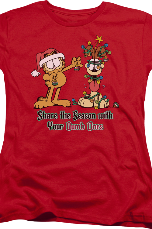 Womens Share The Season With Your Dumb Ones Garfield Shirtmain product image