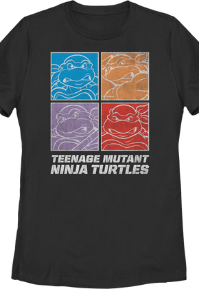 Womens Square Outlines Teenage Mutant Ninja Turtles Shirt