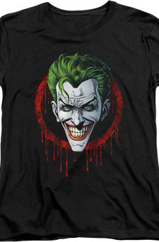 Womens The Joker Dripping Blood DC Comics Shirt