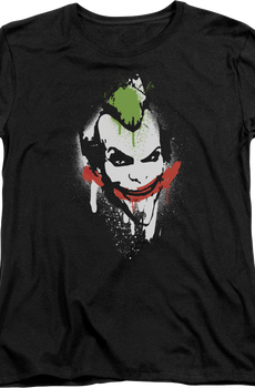 Womens The Joker Spray Painted Smile DC Comics Shirt