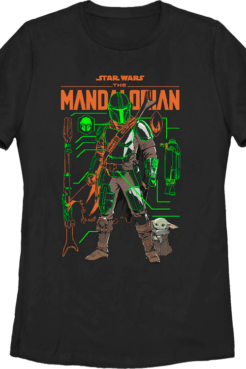 Womens The Mandalorian And The Child Outlines Star Wars Shirtmain product image