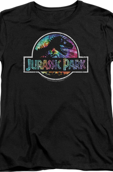 Womens Tie Dye Logo Jurassic Park Shirt