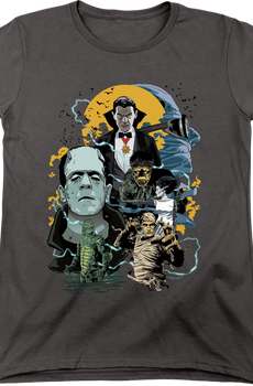 Womens Universal Monsters Collage Shirt