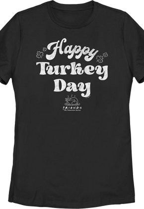 Womens Vintage Happy Turkey Day Friends Shirt