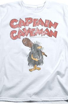 Womens Vintage White Captain Caveman Shirt