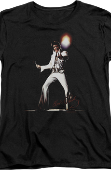 Womens White Jumpsuit Elvis Presley Shirt