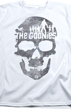 Womens White Skull Silhouettes Goonies Shirt