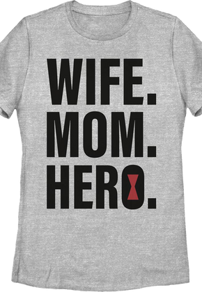 Womens Wife Mom Hero Black Widow Marvel Comics Shirt