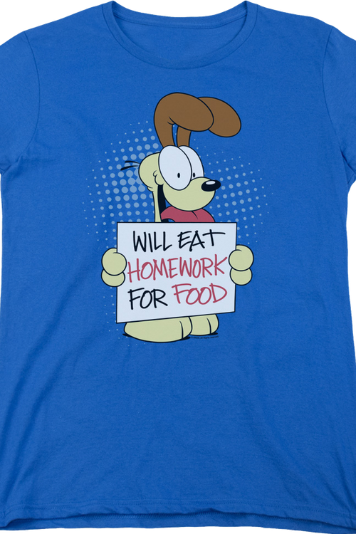 Womens Will Eat Homework Garfield Shirtmain product image