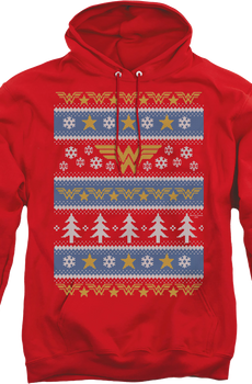 Wonder Woman Ugly Faux Knit DC Comics Hoodie