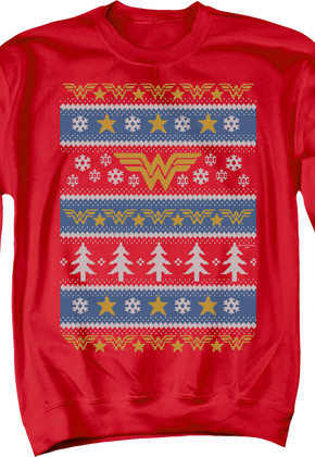 Wonder Woman Ugly Faux Knit DC Comics Sweatshirt